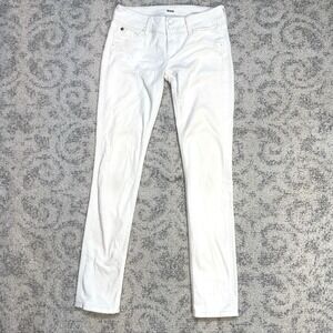 Hudson Collin Flap Skinny Jeans White Women's Size 26 Low Rise Stretch Stain**‎